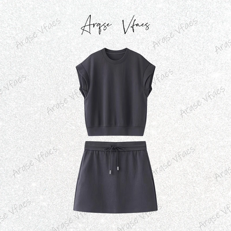 [ARQSEVFAES正品]—2025新款轻奢时尚百搭套装-50439215短袖短裙