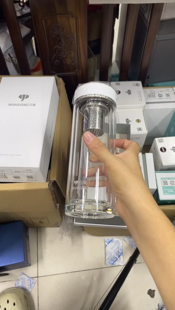 高硼硅玻璃无手柄款万象双层tv48-450ml白