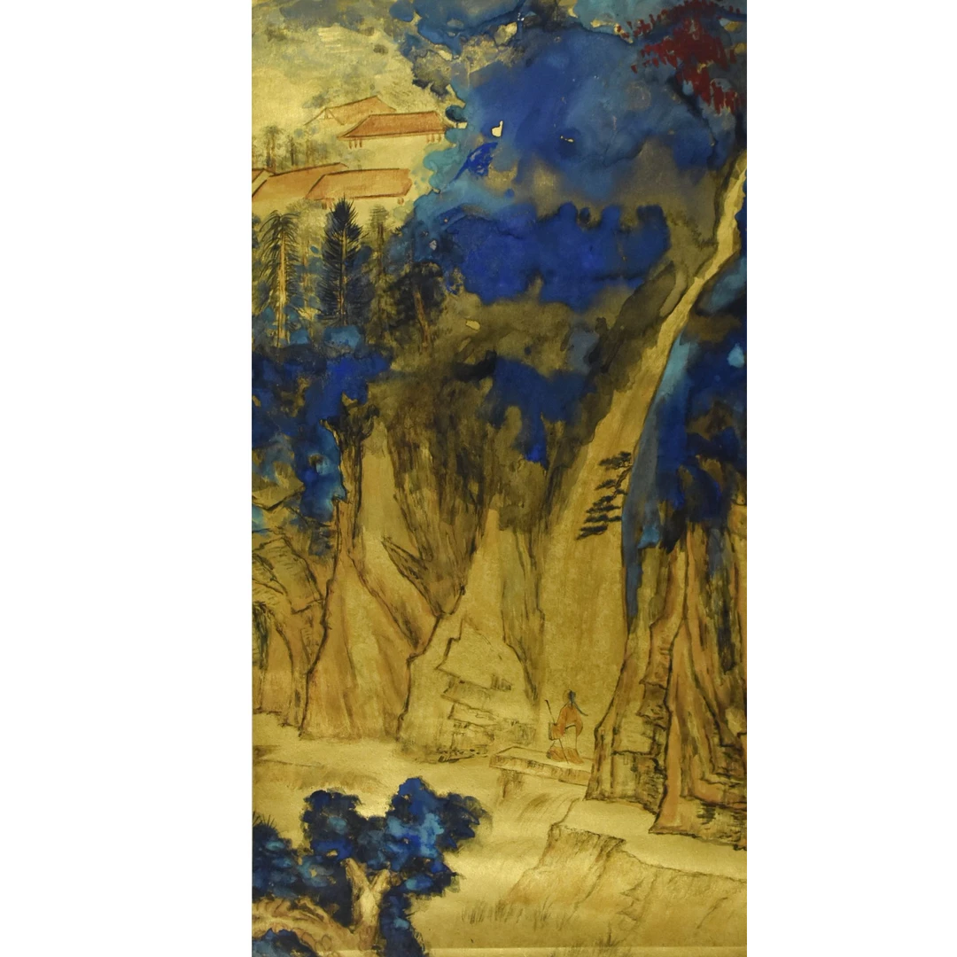 HM7114 金碧山水 84X47cm 纸本立轴 3.5平尺