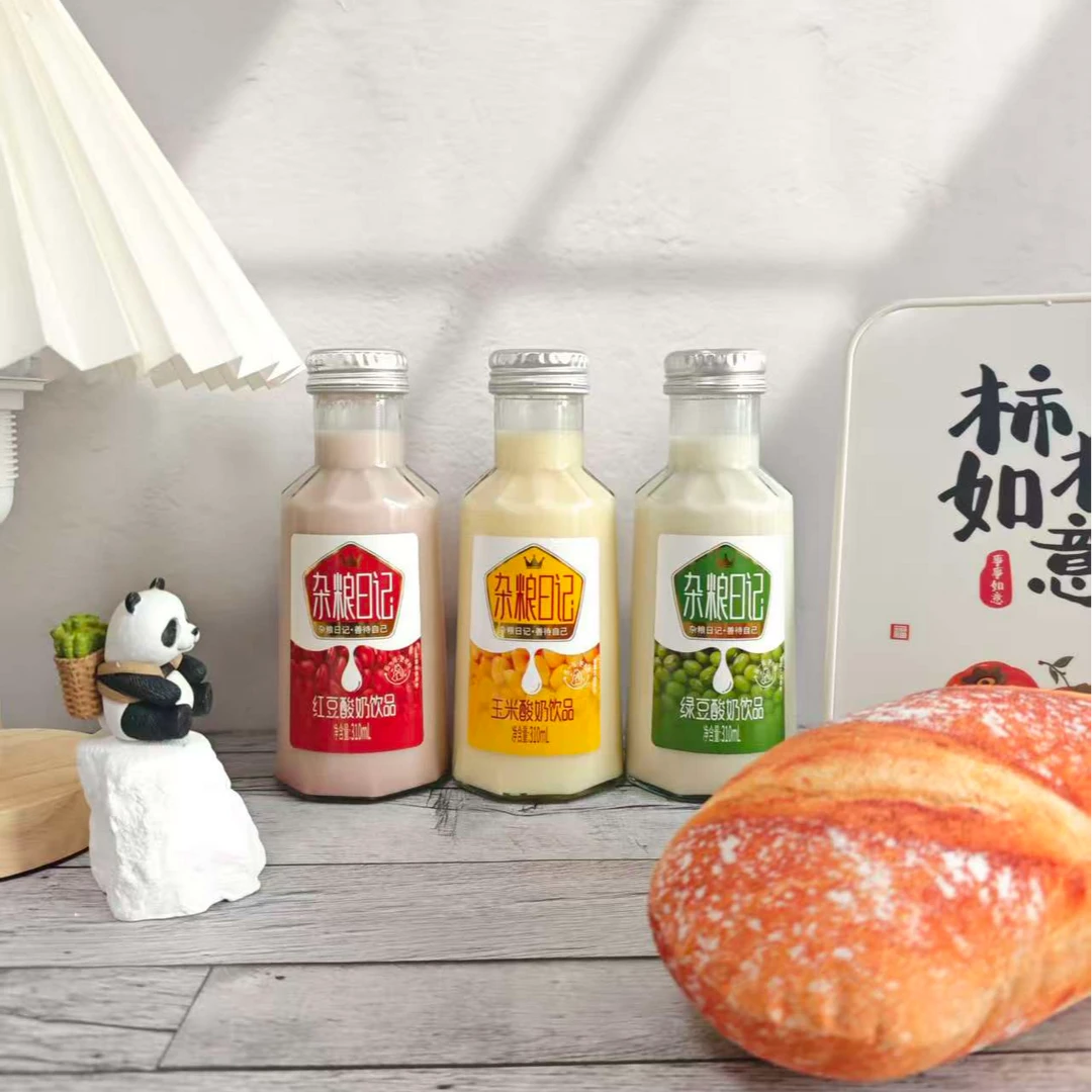 简乐派杂粮日记310ml绿豆红豆玉米酸奶饮品网红果蔬汁甜品饮料