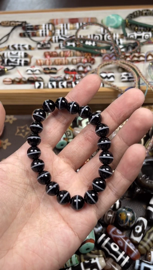 玛瑙/玉髓裸珠一线手串/20粒 10mm