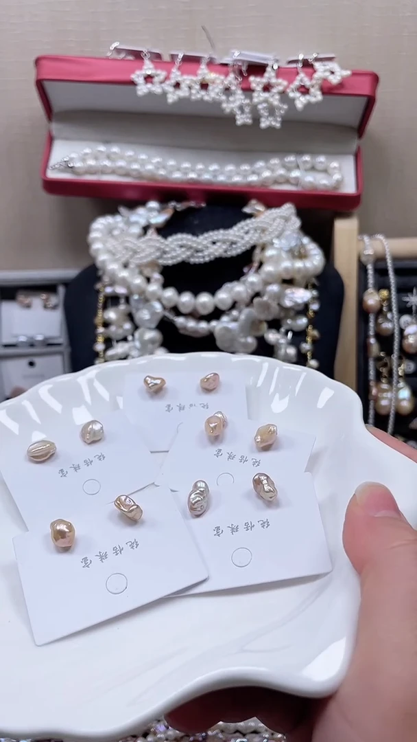 未镶嵌耳饰淡水珍珠【纯恬饰品】（多样性发货发一）