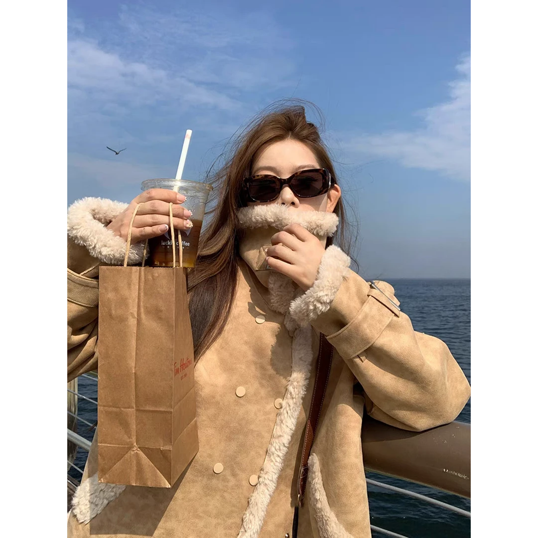 【日暮繁星】细节满分皮毛一体短外套女秋季机车服8069