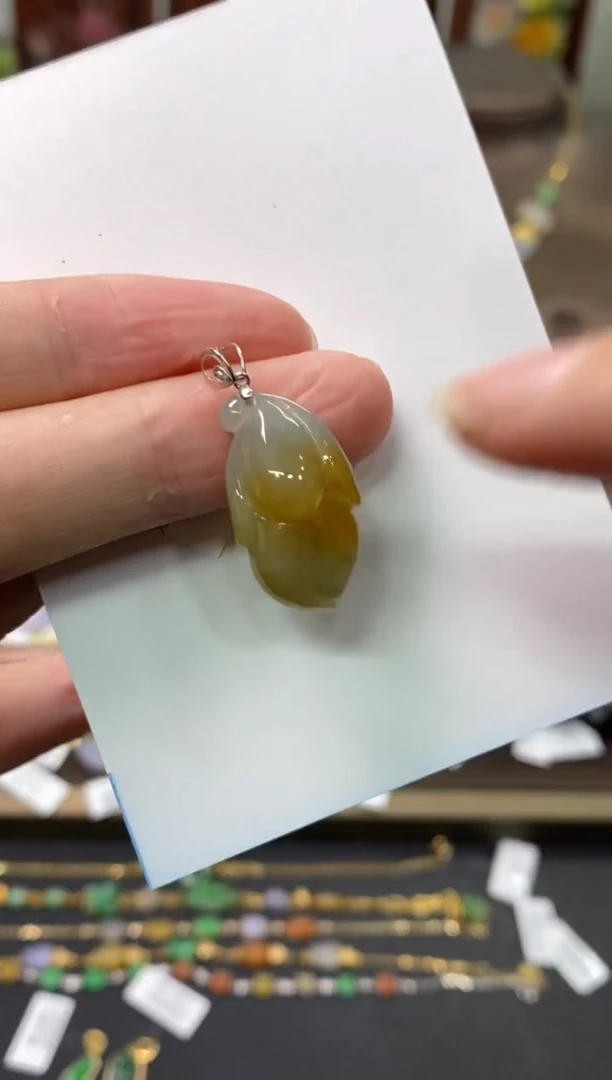 【闪购商品】翡翠颈饰18K金镶嵌净货14029