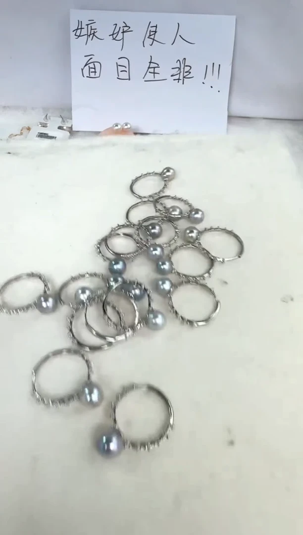 海水珍珠银S925镶嵌戒指发其一