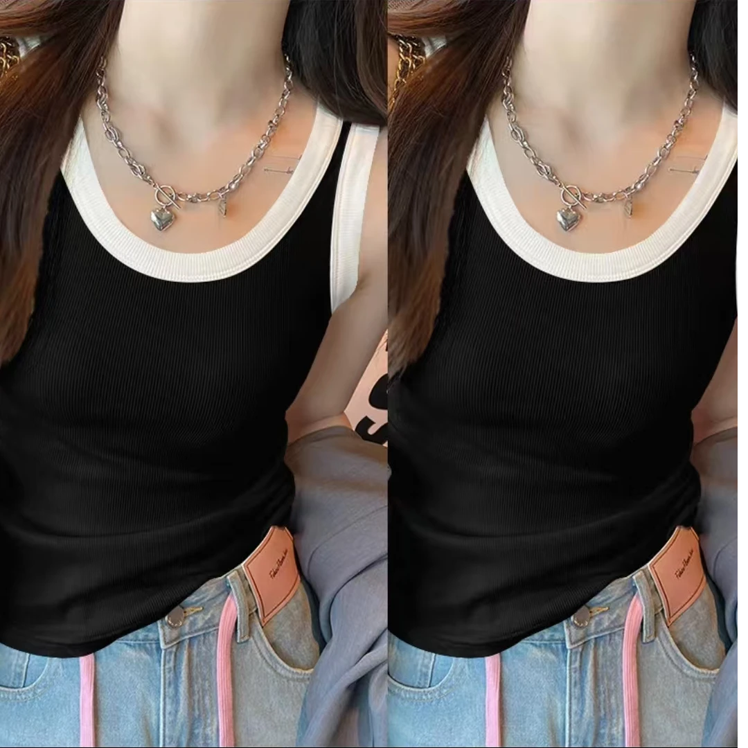 6113-小吊带背心女夏季外穿打底衫设计感无袖上衣