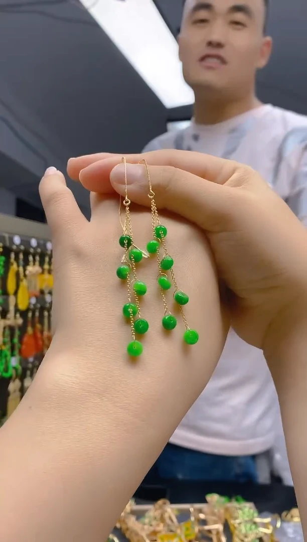 【闪购商品】翡翠耳饰合金055翡翠耳线