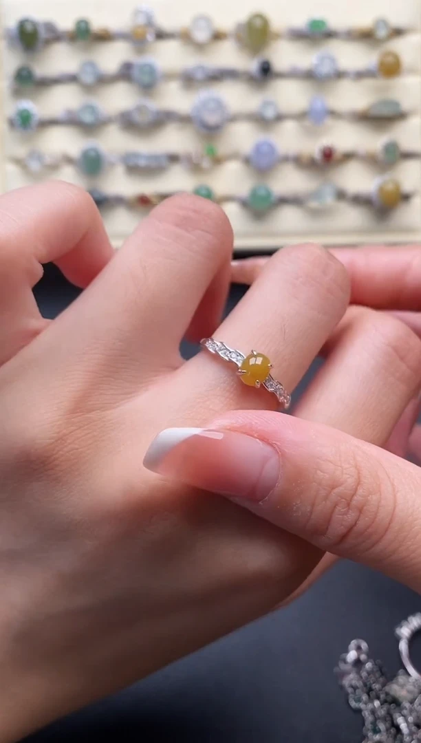 银S925镶嵌戒指翡翠1111111+2