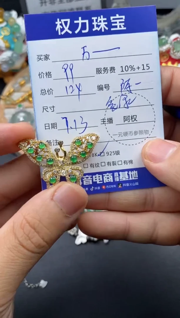 翡翠银S925镶嵌颈饰天*寄售不退换