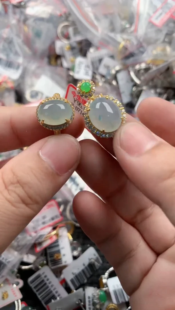 银S925镶嵌戒指翡翠888888 10