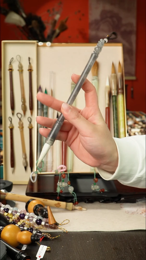 78号孤品高货毛笔链接 清水试笔 蘸墨不退