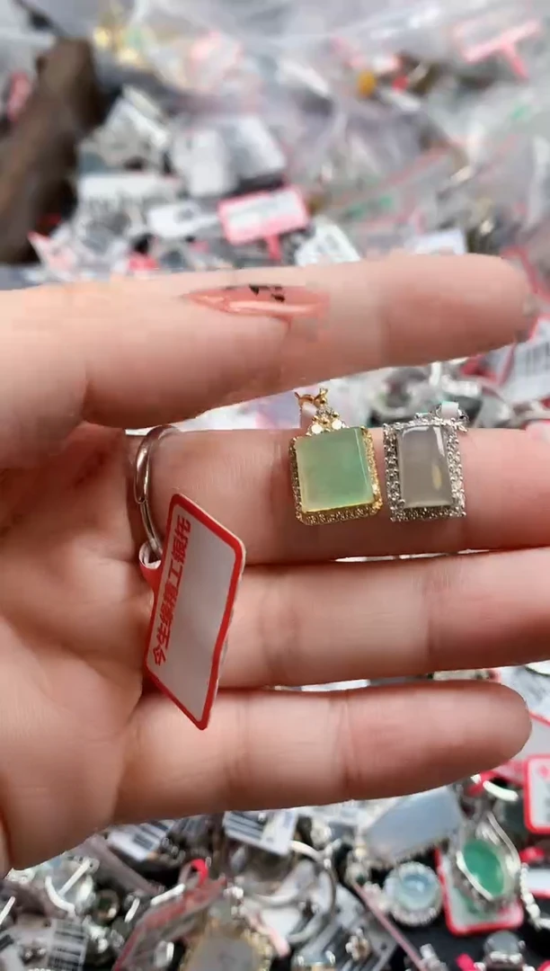 银S925镶嵌戒指翡翠天然A货缅甸翡翠