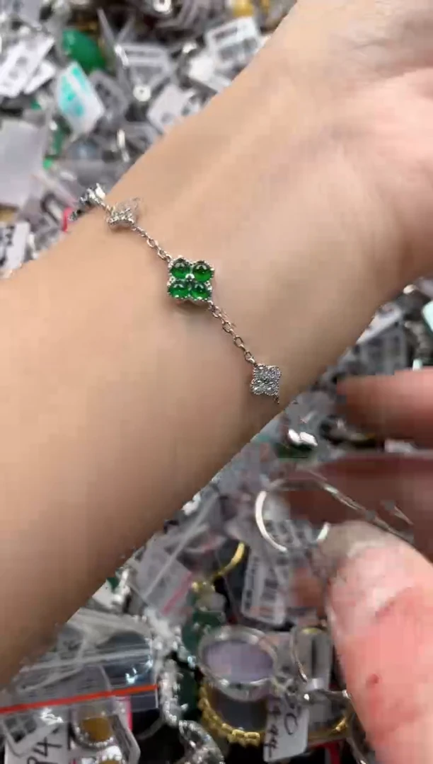 银S925镶嵌戒指翡翠555   10