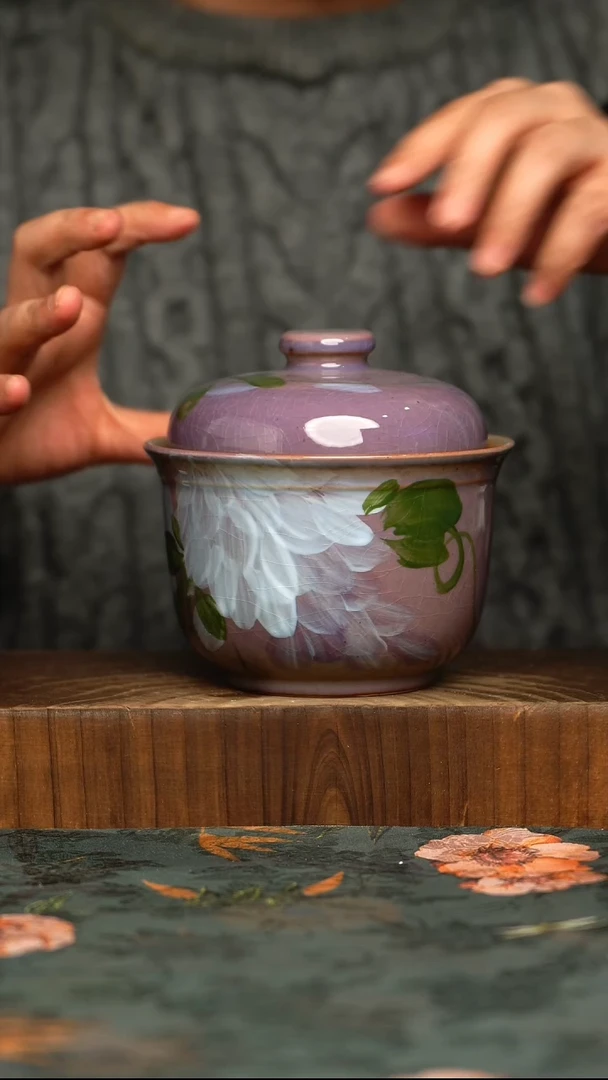 杯釉下彩手工手绘同款陶器
