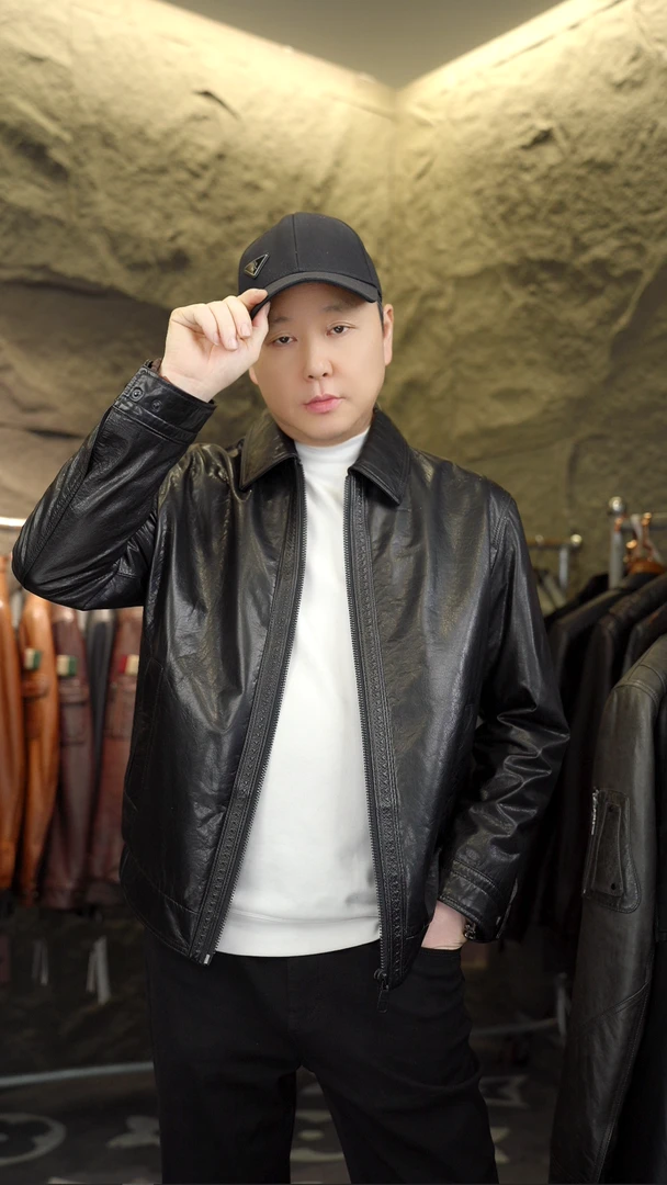 2025SS秋冬新款20163牛皮海宁真皮皮衣，男款