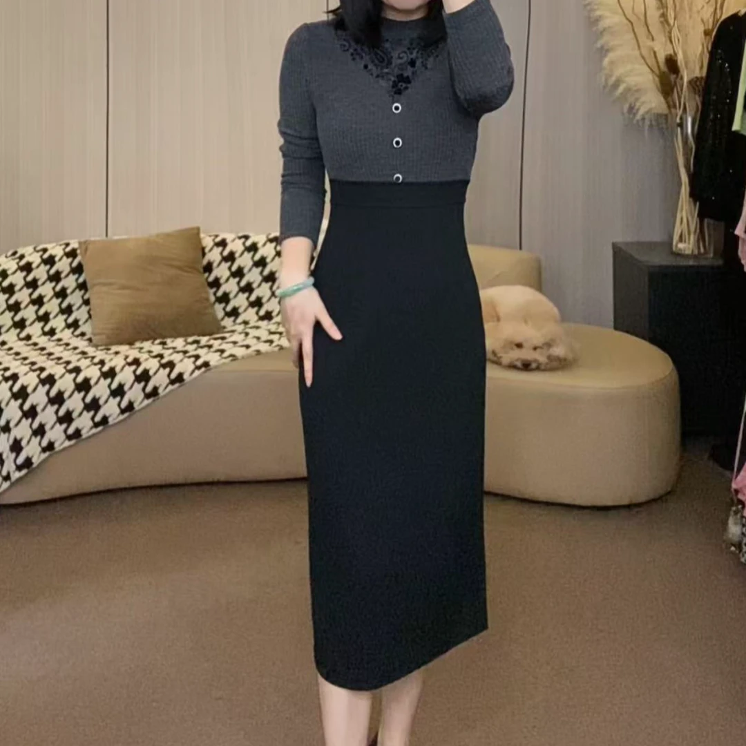 气质显瘦女人味百搭通勤时尚连衣裙YF25455