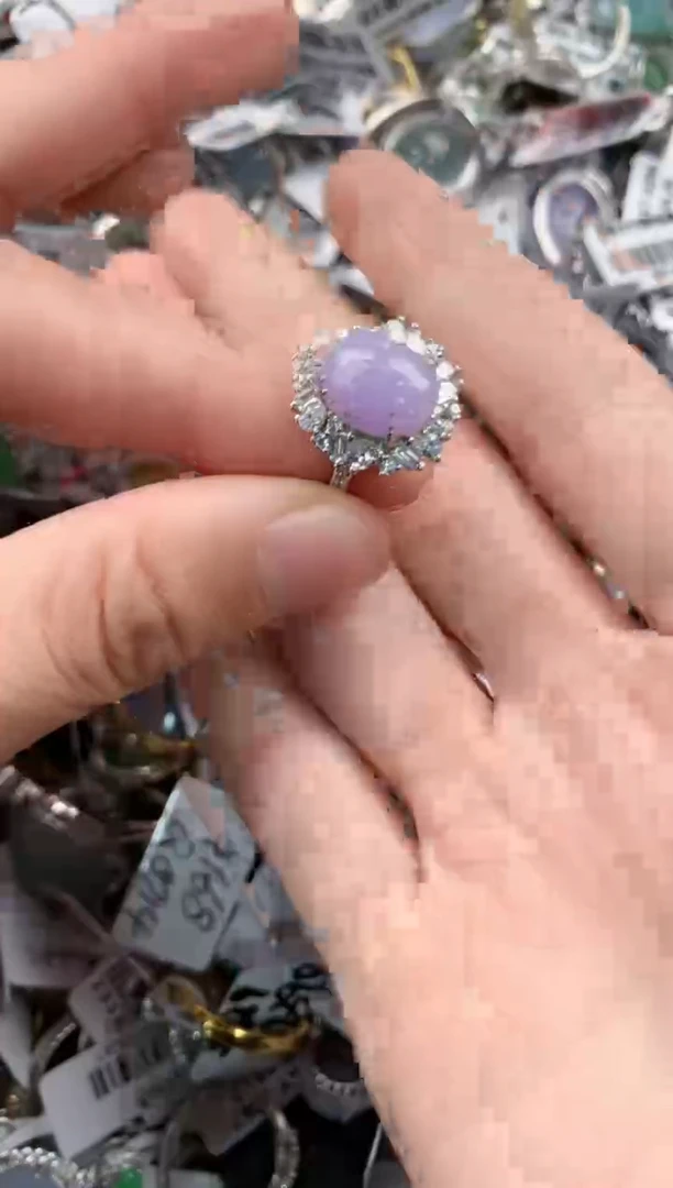 银S925镶嵌戒指翡翠10              1