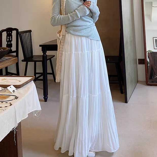 【大美】 仙仙裙春夏百搭宽松压褶半身伞裙