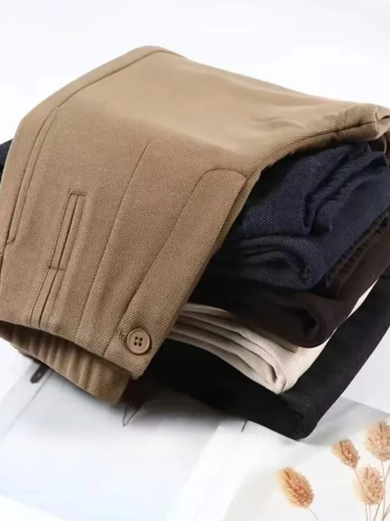 【专柜轻奢】秋冬季设计师新款羊 绒桑 蚕丝高腰百搭窄版直筒裤D563