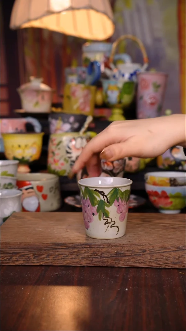 杯子陶泥垚手作 景德镇手工手绘陶瓷器物