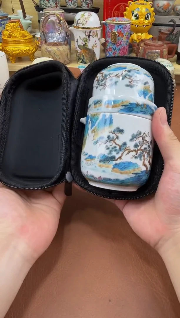 陶瓷茶具摆件旅行套组