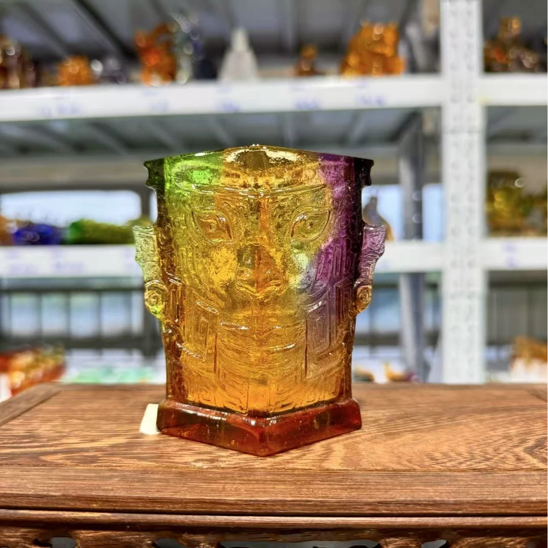 A526三星堆笔筒瑕款 有絮状物介意勿拍【琉璃撤柜捡漏】