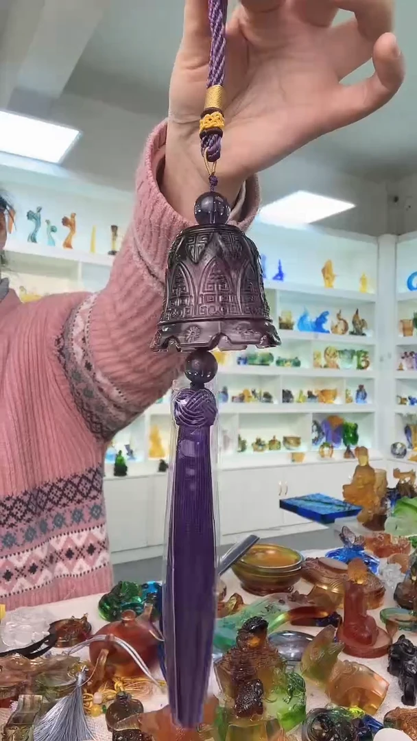 手工艺品琉璃紫色铃铛