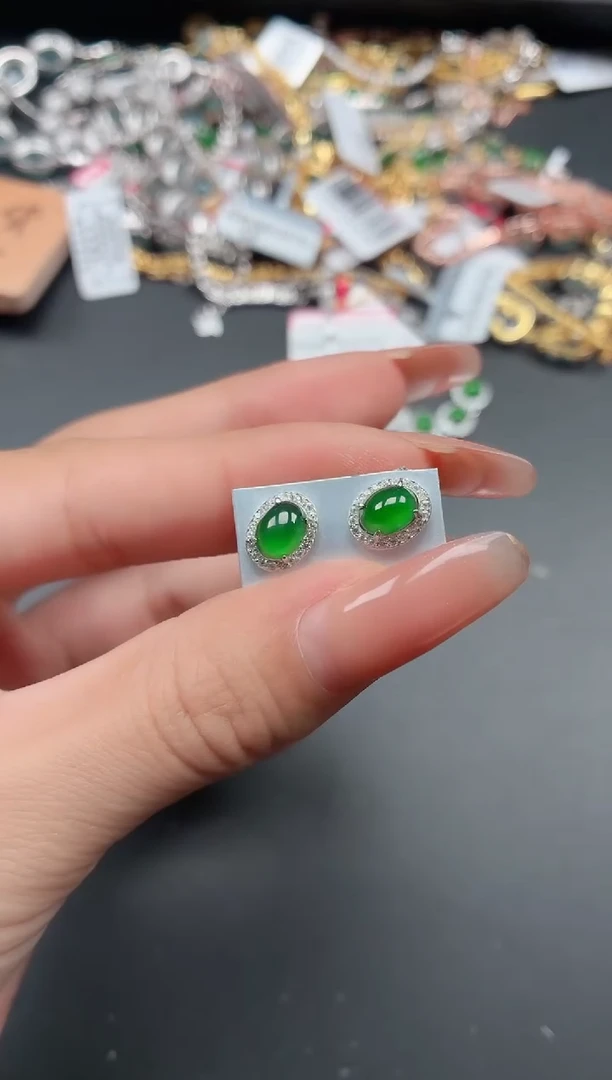 银S925镶嵌戒指翡翠111