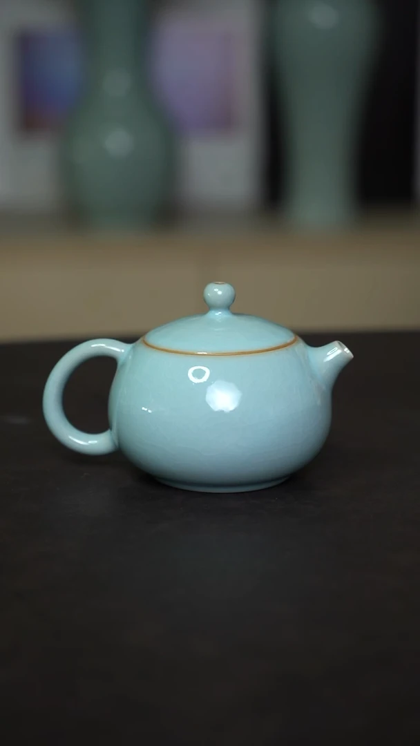 杯子瓷天青西施壶