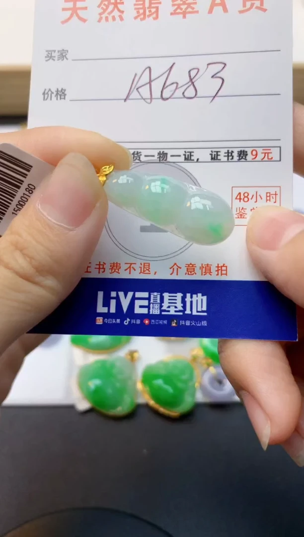 颈饰18K金镶嵌翡翠天然缅甸A货翡翠