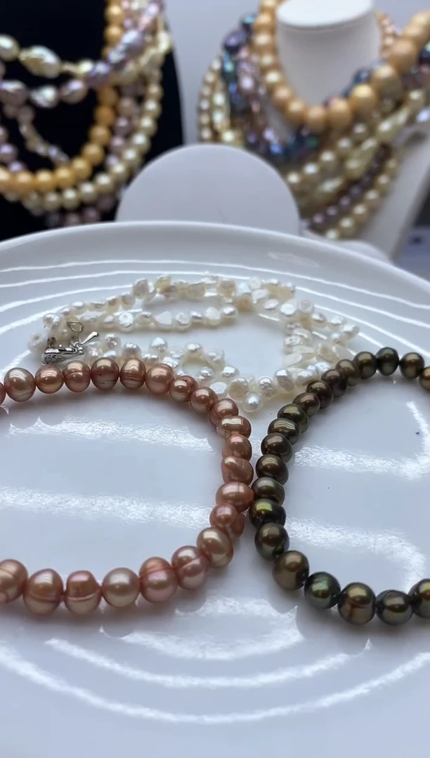 【闪购商品】淡水珍珠颈饰钛钢18