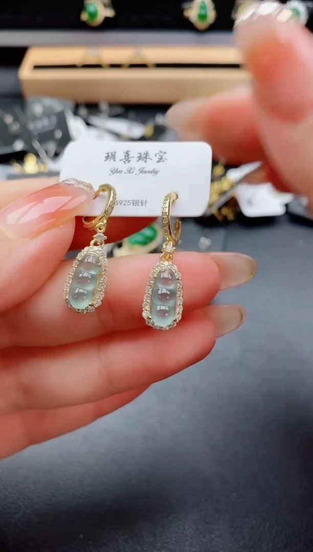 银S925镶嵌戒指翡翠1