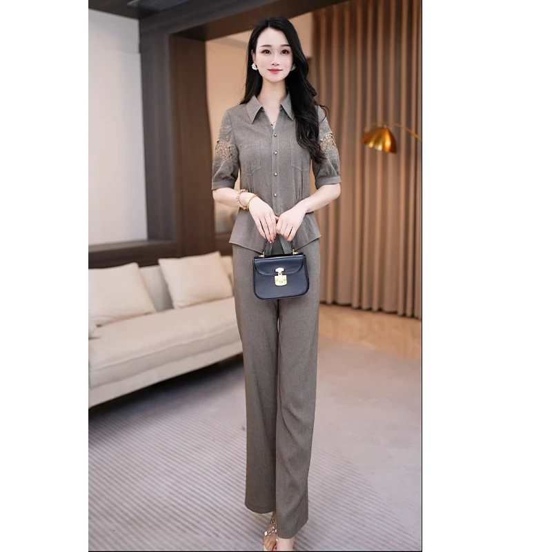 拉夏贝尔时尚职业套装女2025夏季穿搭贵夫人轻奢高级感品牌两件套