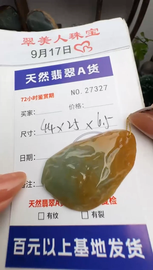 颈饰未镶嵌翡翠原石27327