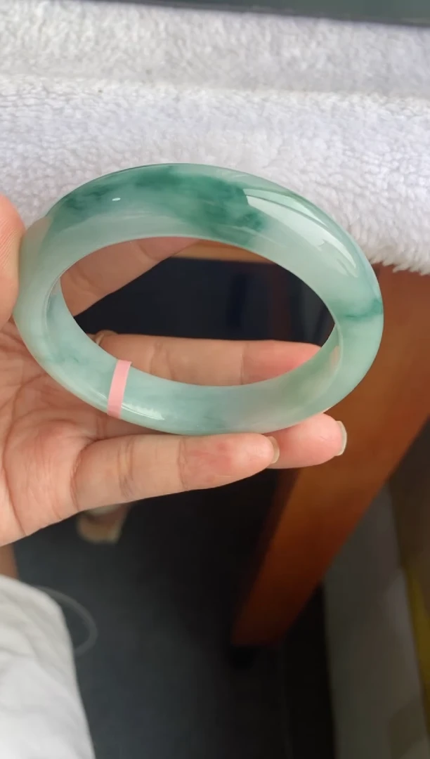 未镶嵌手镯翡翠（老坑冰胶飘花）12号有纹