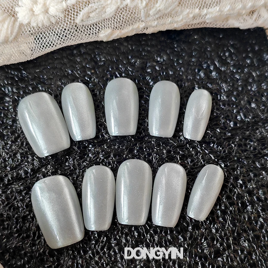【白月光】猫眼手工国华简约风光疗美甲 纯手工穿戴甲显白短款甲片