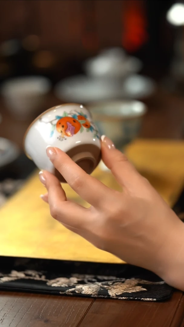 【刷刷粉丝专属】新汝窑1号杯240（石榴）