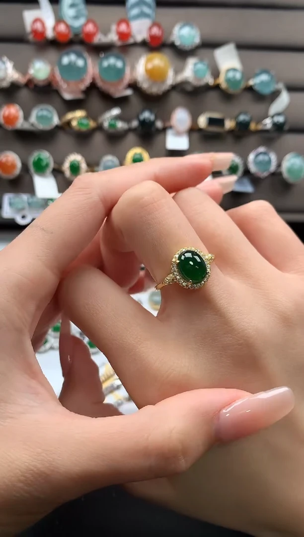 【闪购商品】翡翠戒指银S925镶嵌231321312