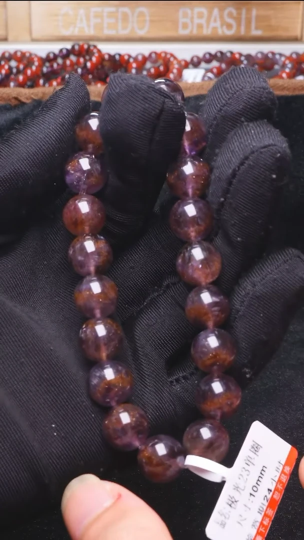 未镶嵌手链水晶L037极光紫肽单圈10mm