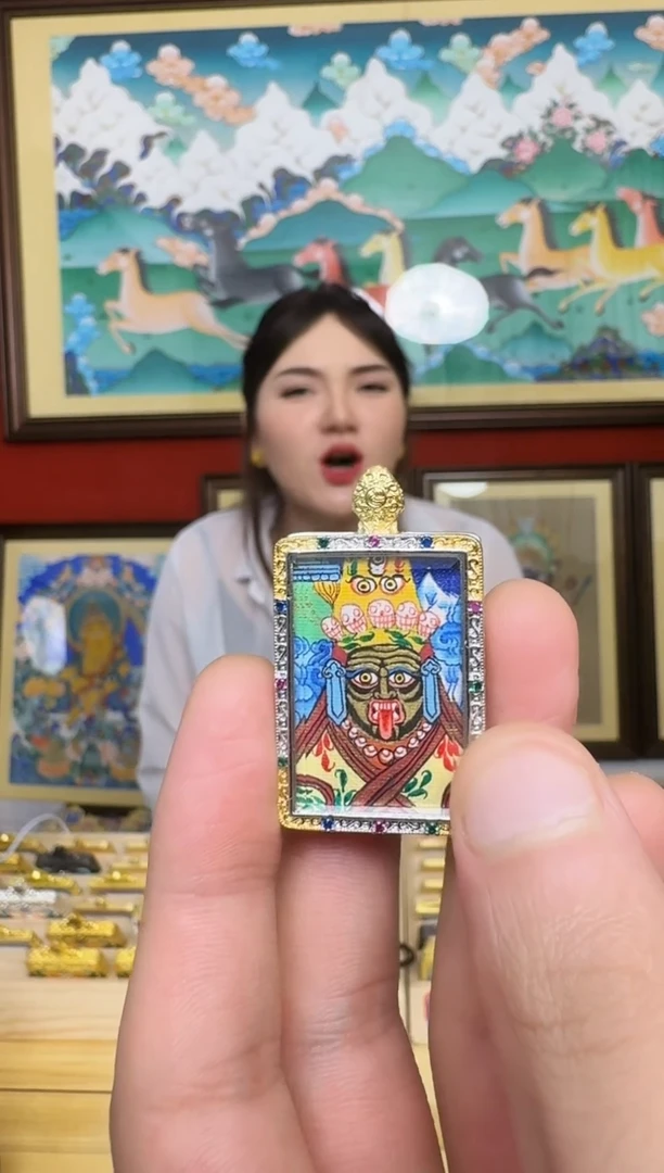吊坠扎老师-热贡纯手绘周毛