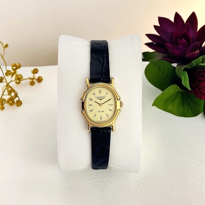 95新 Longines/浪琴 经典椭圆盘金色古典设计气质简约石英女表