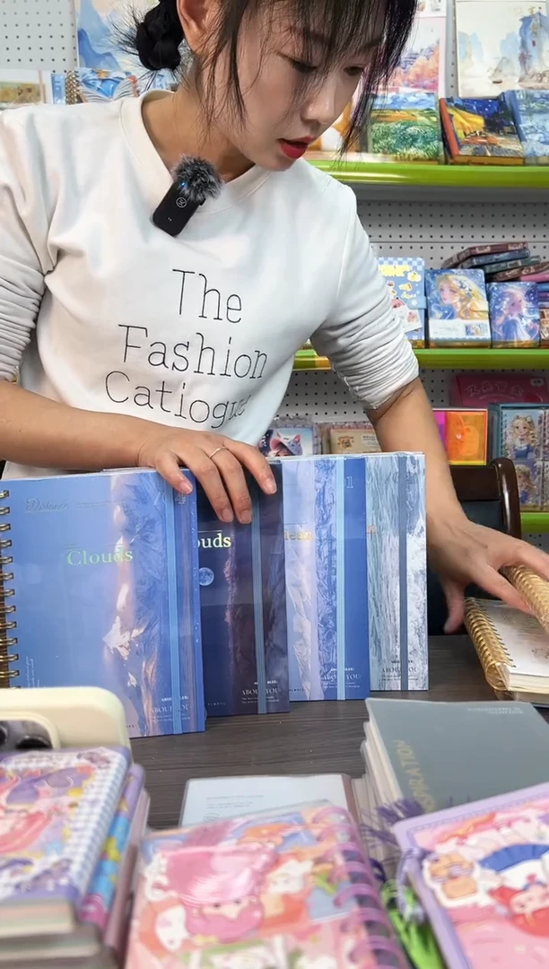 A5精品线圈本绑带120张-【13306关于蓝】-4本整套19.9