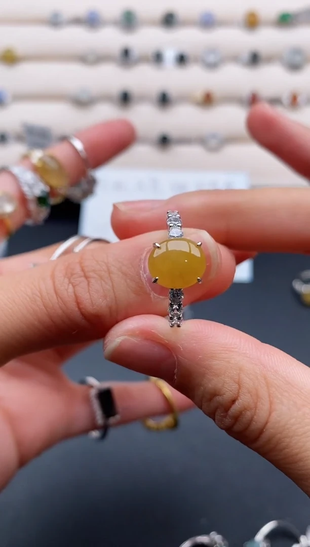 银S925镶嵌戒指翡翠77777777+3