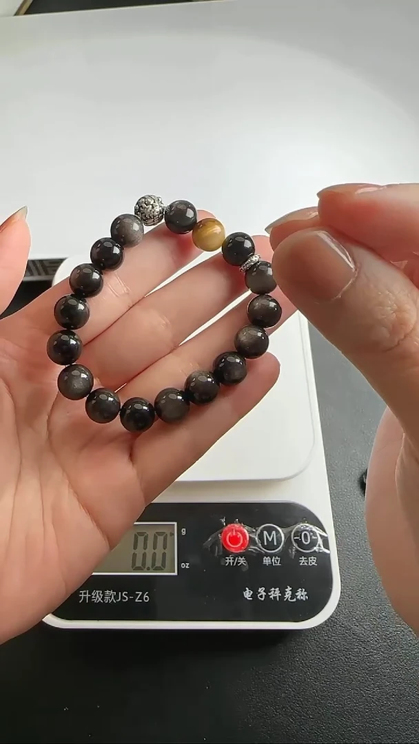 【闪购商品】黑曜岩手串未镶嵌WY0118051卡10多样性发一