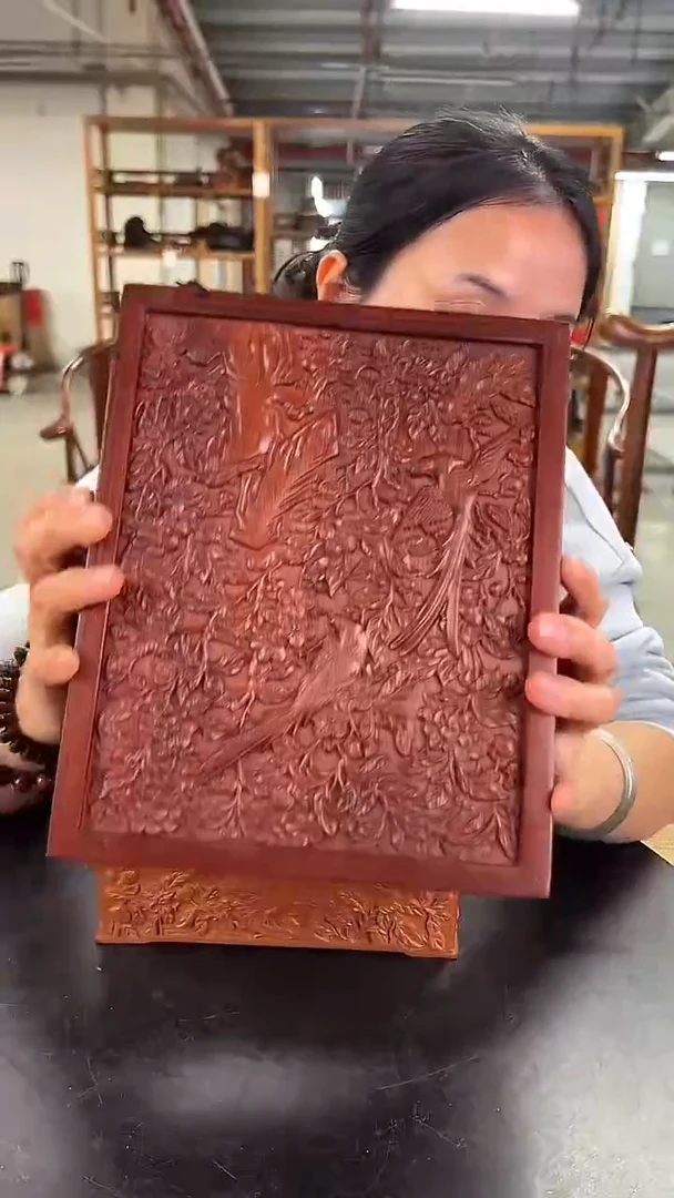 木DZ1029M19红梅花绶带长方盒