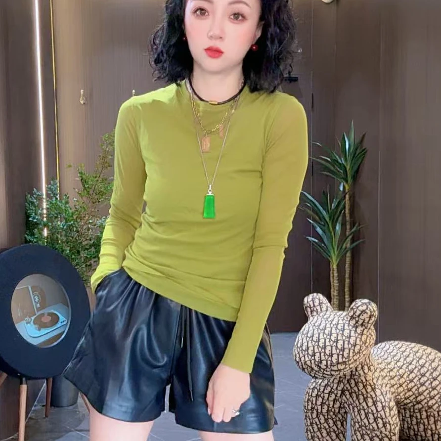 【茉茉】重工立体打底长袖T恤秋季潮流宽松百搭显瘦气质洋气963