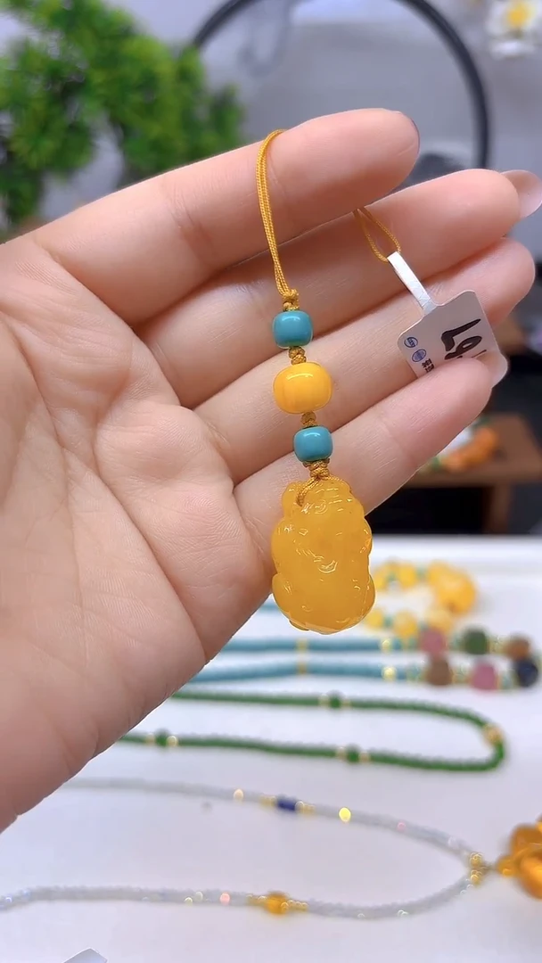 蜜蜡套链未镶嵌手机挂T67