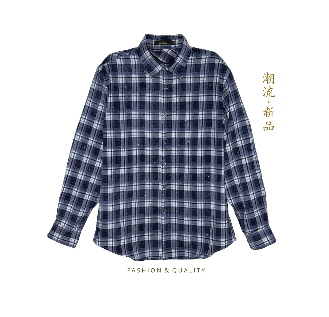 薄款春秋长袖小个子格子衬衫百搭时尚格子衬衫