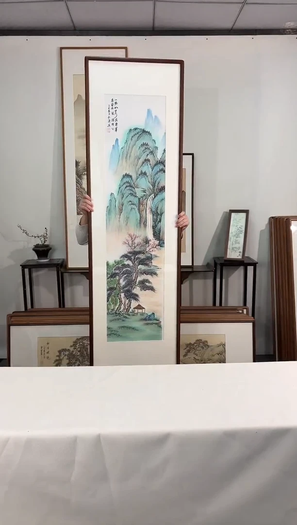 国画手绘*一脉山泉流德泽*52*172cm