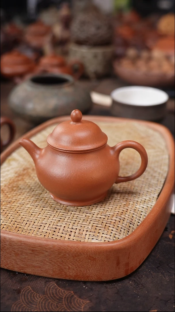 茶壶紫砂甜*圈全手工红皮龙潘壶
